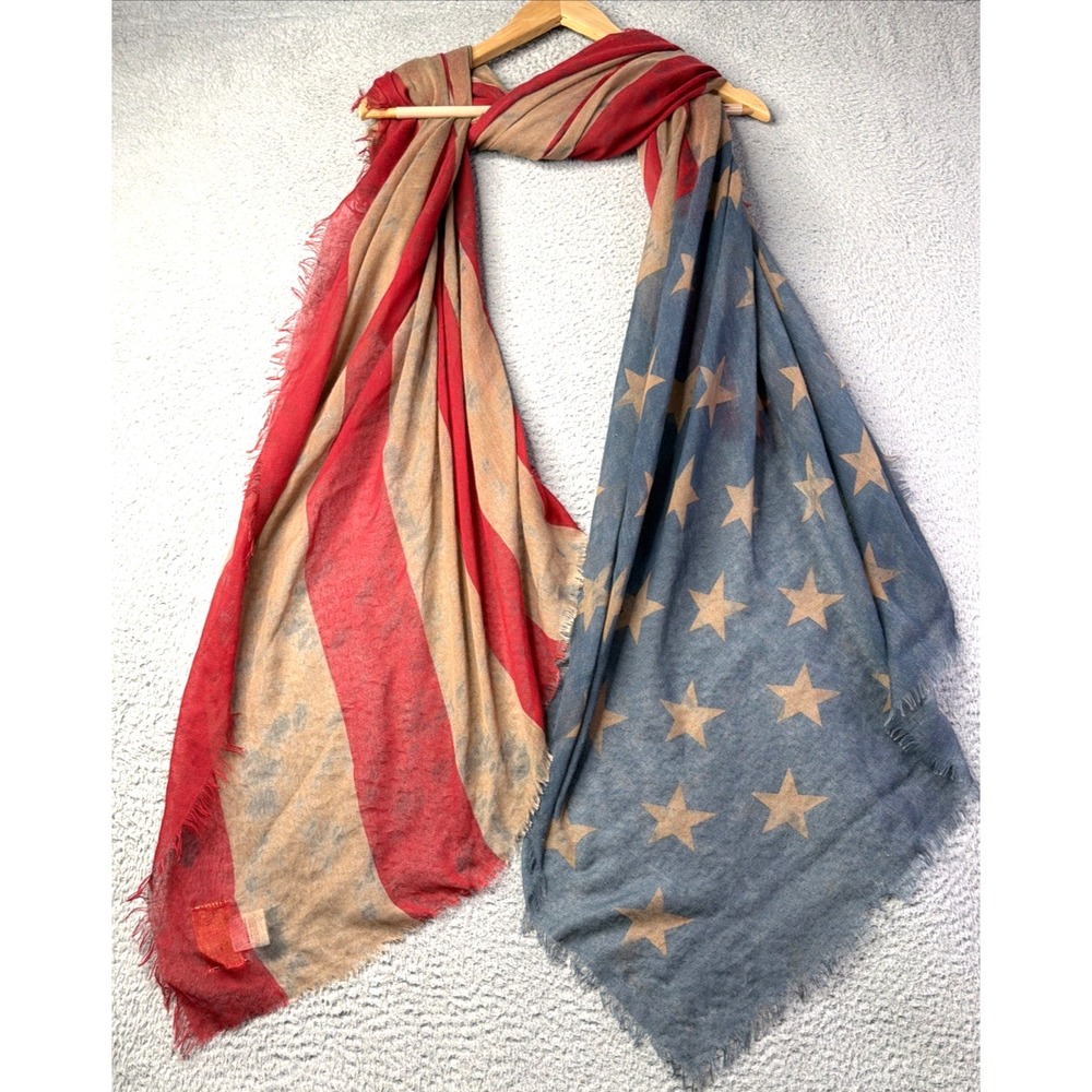 Free People Scarf Womens One Size Wrap Shawl Patriotic Festival Lightweight